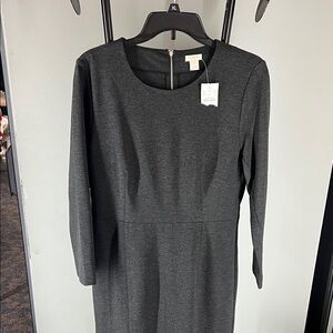 J. Crew Dark Charcoal Long Sleeve Sheath Dress